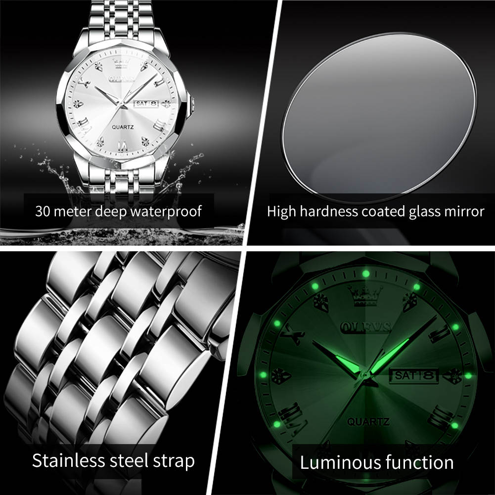 Reloj OLVS Quartz plateado